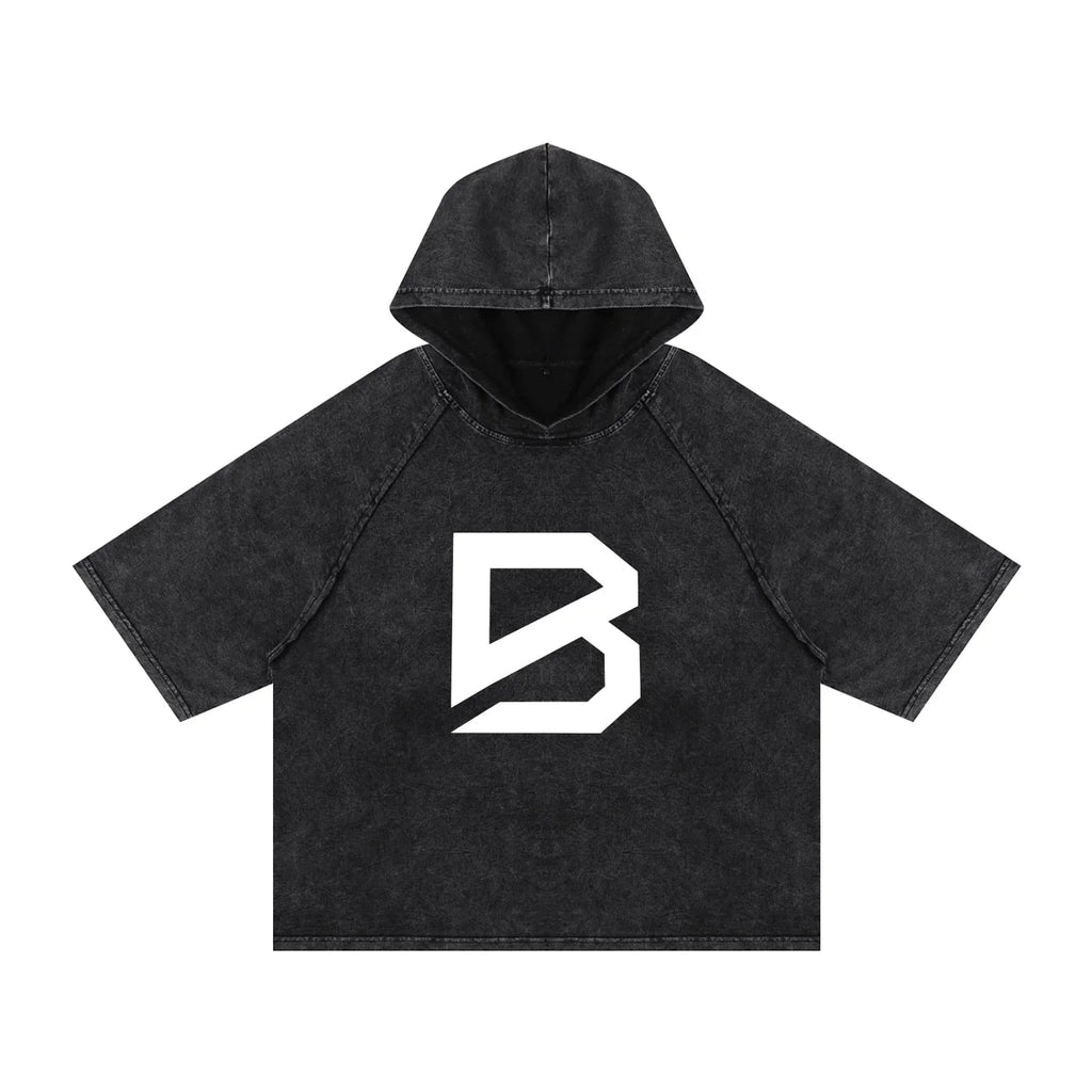 Hooded Boxy T-Shirt - Snow Washed Gym Tee | BRACE
