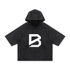 Hooded Boxy T-Shirt - Snow Washed Gym Tee | BRACE