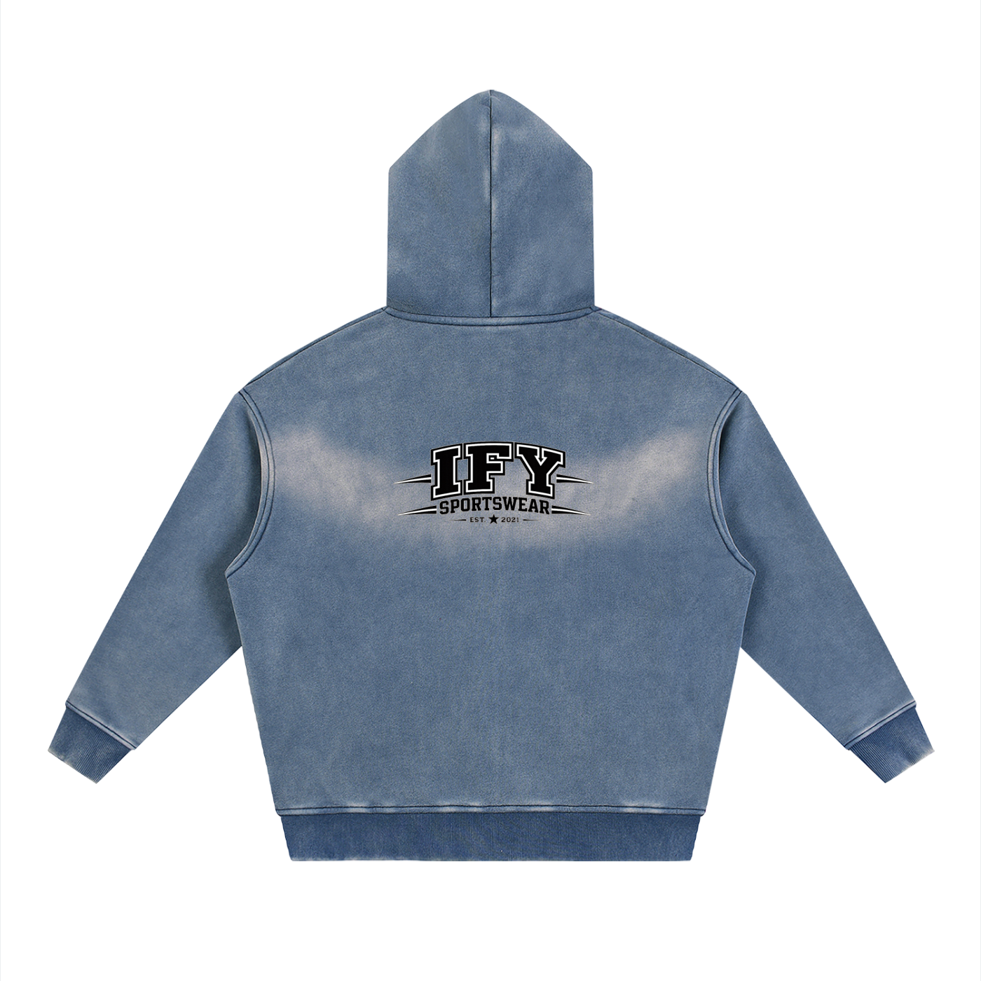 Sunfade Two-way Zipper Boxy Fleece Hoodie
