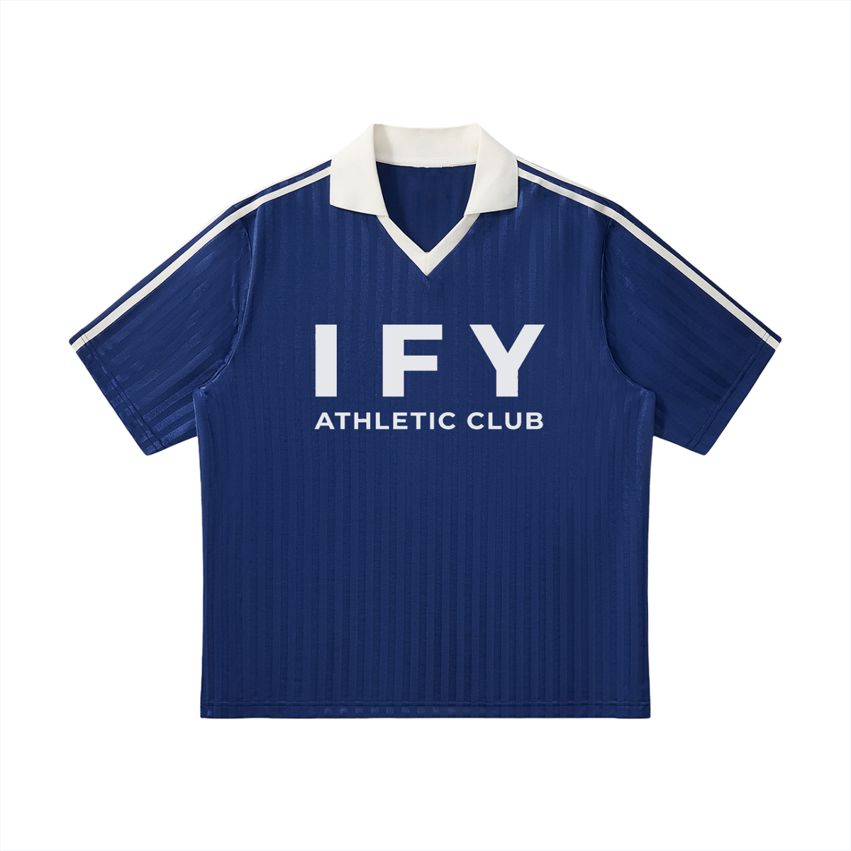 Contrast Collar Striped Soccer Jersey