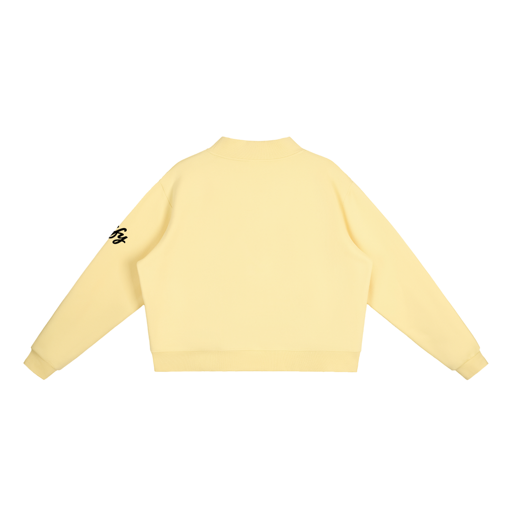 Oversized Mock-Neck Fleece Sweatshirt