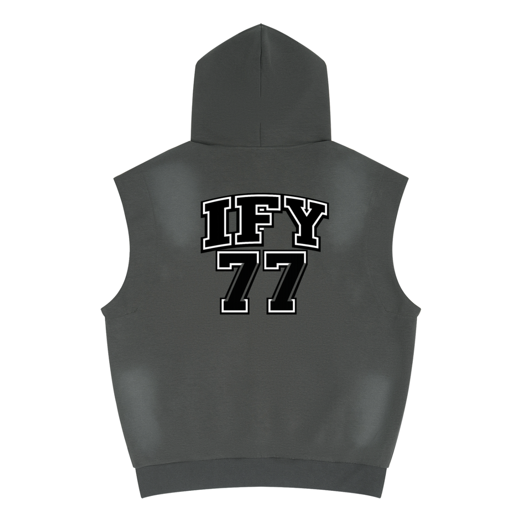 Unisex Vintage Wash Sun Fade Sleeveless Hoodie