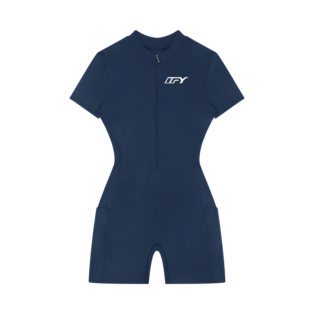Women's Quarter-Zip Short Sleeve Romper