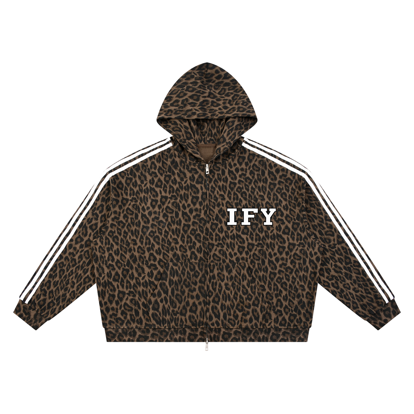 Unisex Leopard Full Zip Hoodie