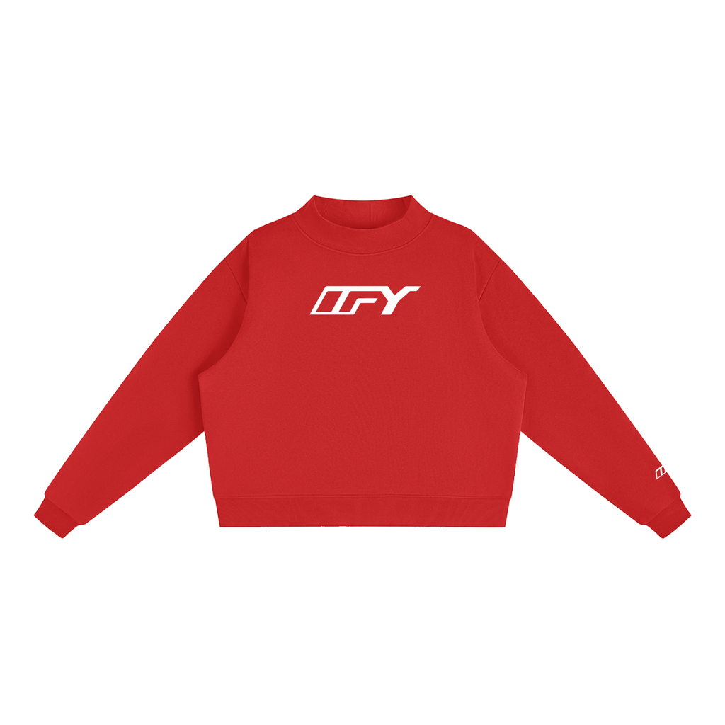 Essential Fleece Mock-Neck Crew Sweatshirt