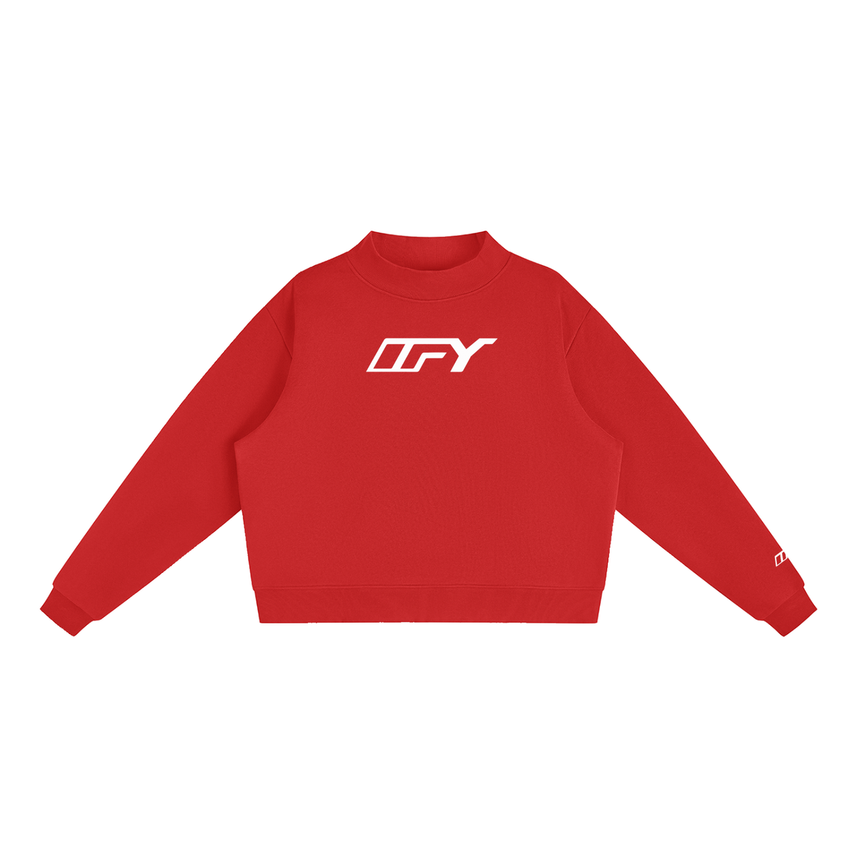 Essential Fleece Mock-Neck Crew Sweatshirt
