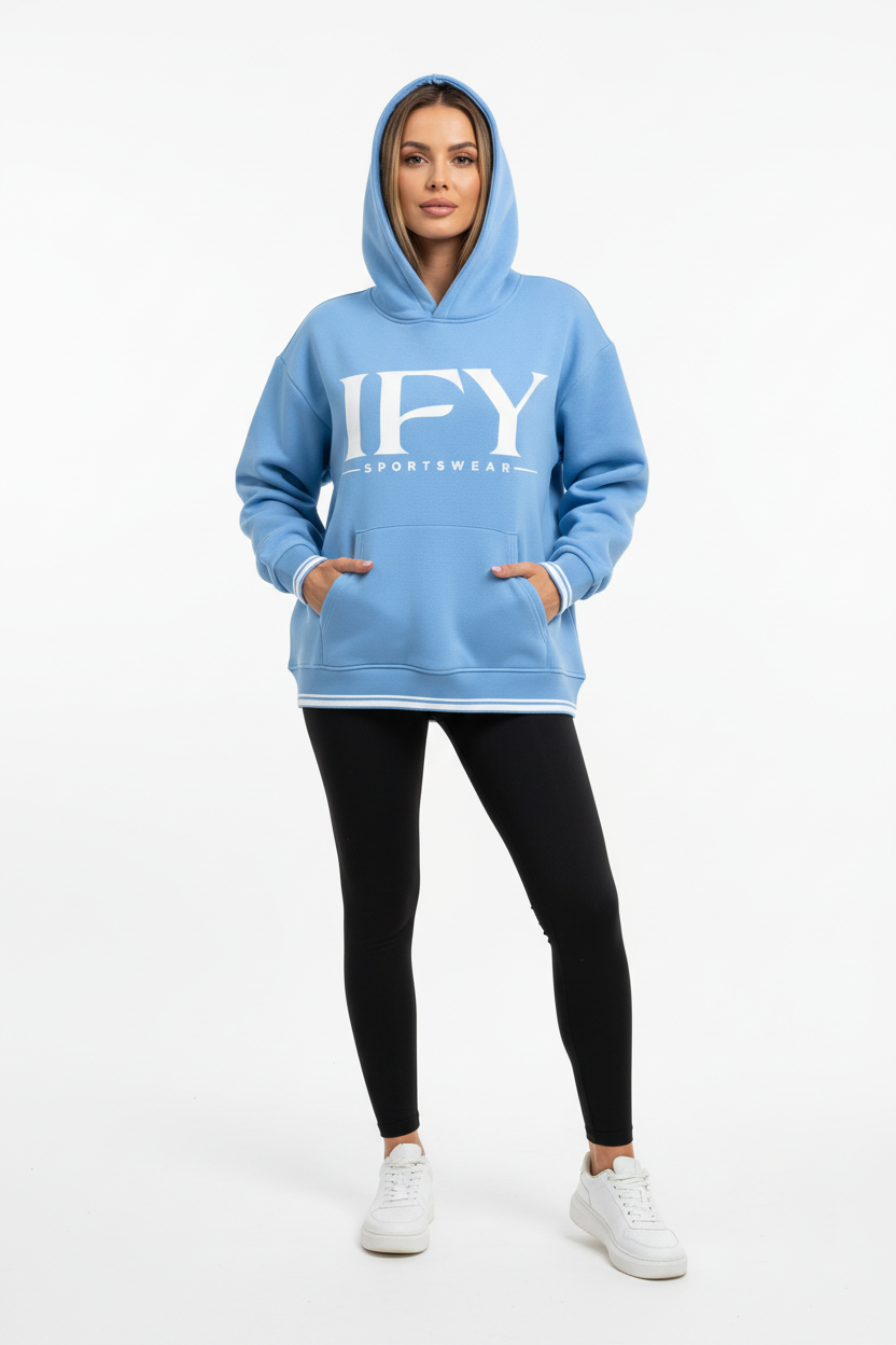 Unisex Oversized Color Block Fleece Hoodie