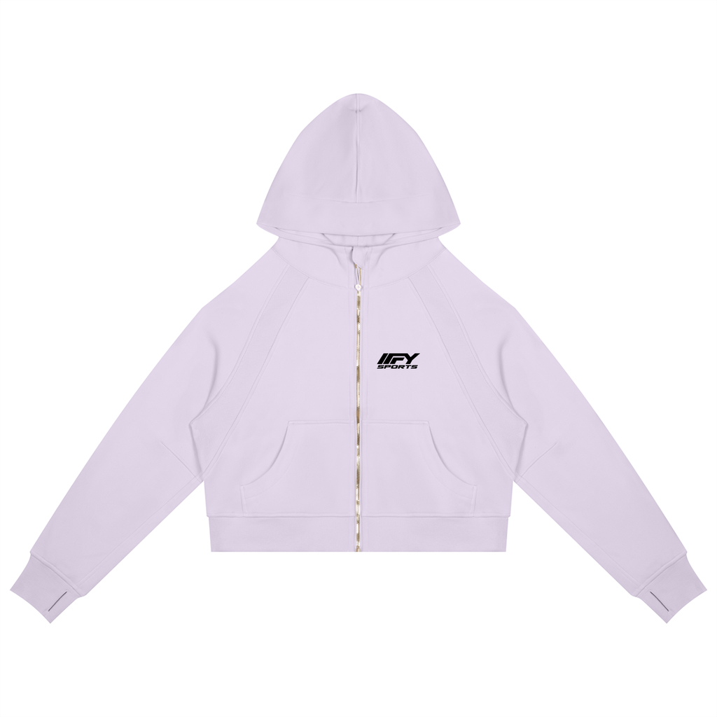 Cropped Zip Hoodie & Wide-Leg Fleece Set