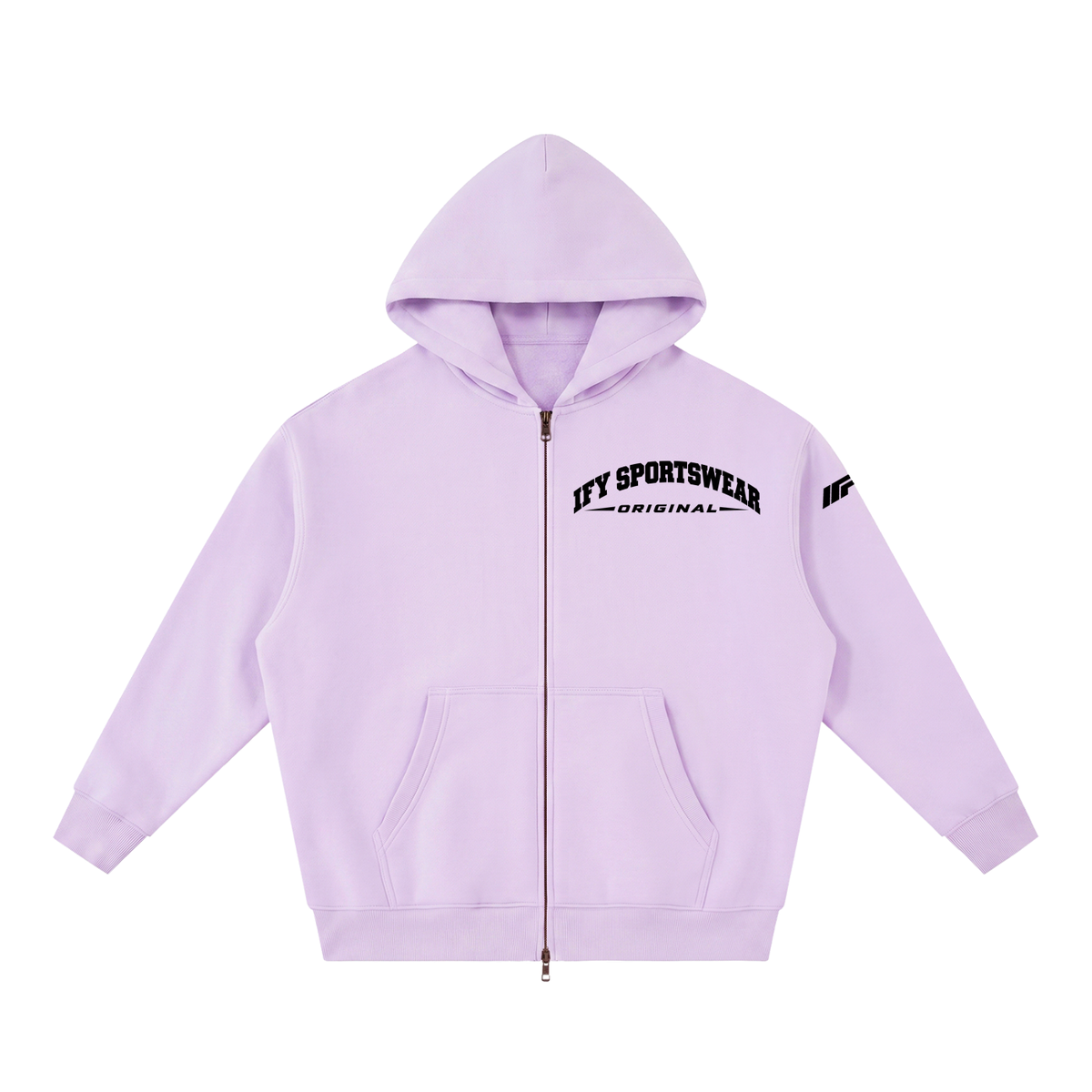 Oversized Two-Way Zip Fleece Hoodie