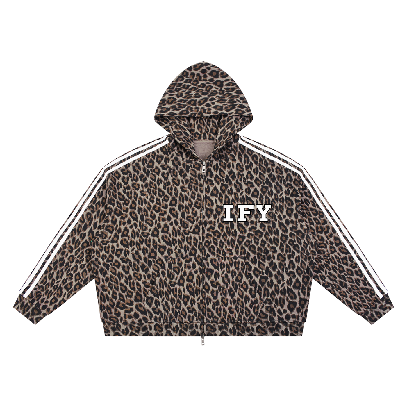Unisex Leopard Full Zip Hoodie