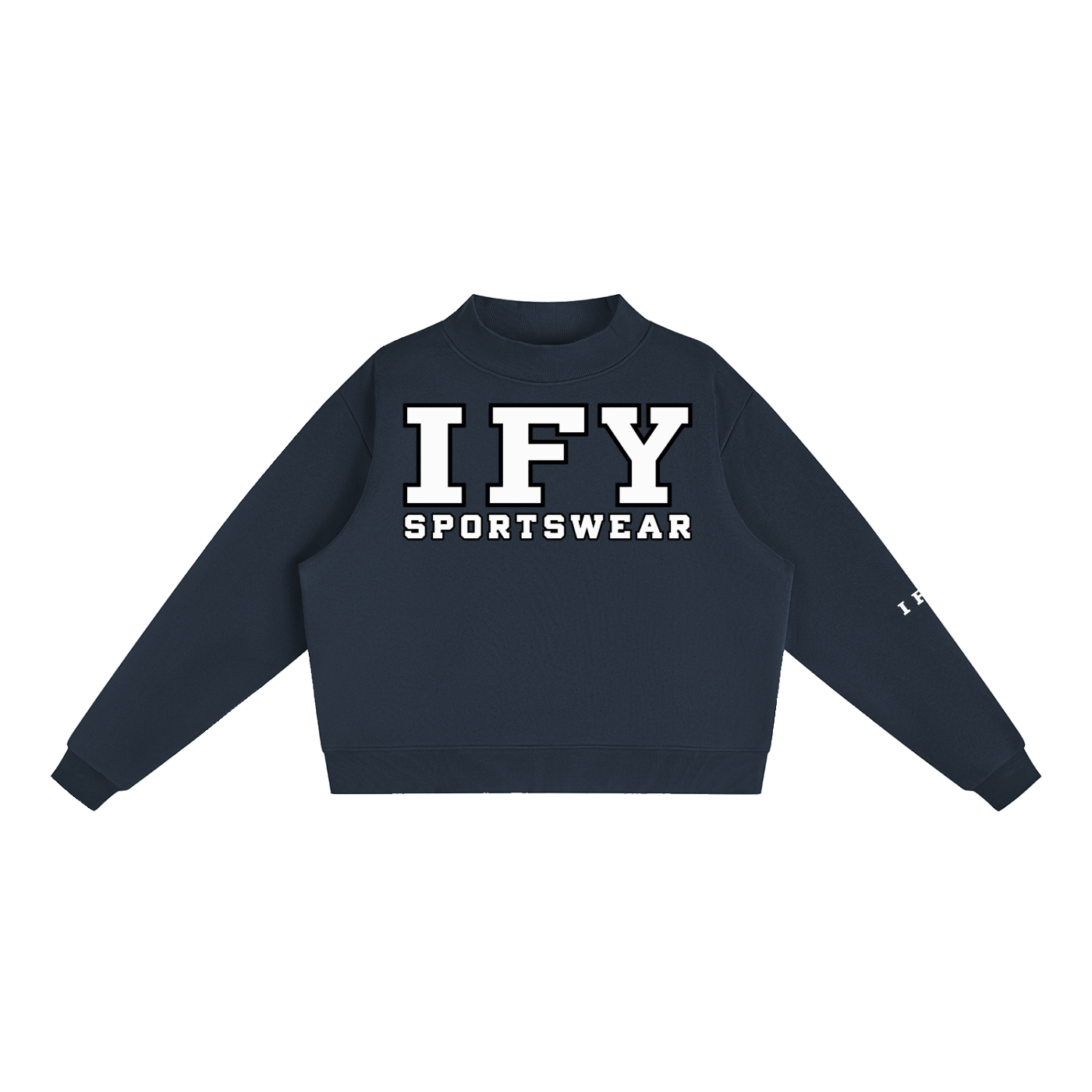 Essential Fleece Mock-Neck Crew Sweatshirt