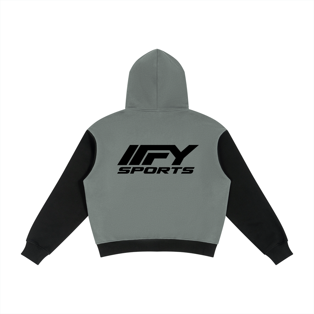 Unisex Colour-Block Fleece Full-Zip Hoodie