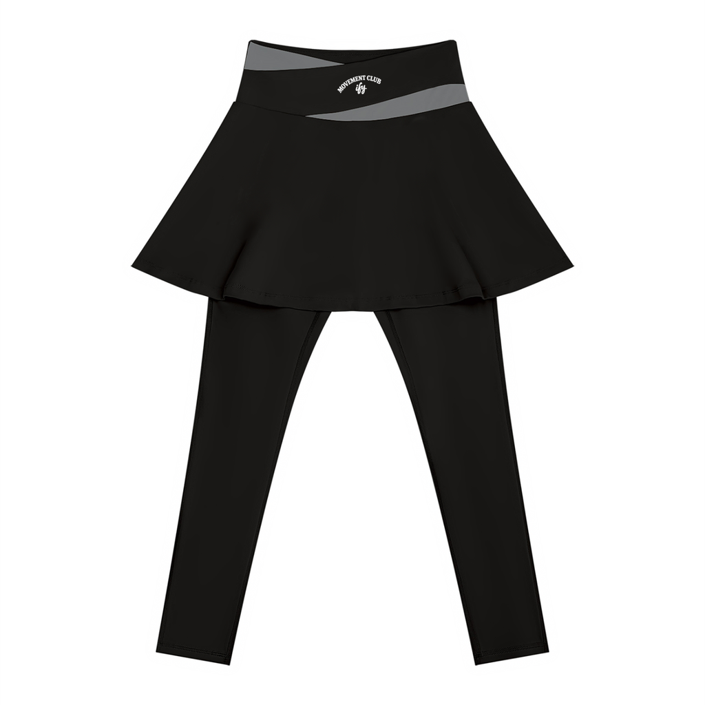 Panelled High-Waisted Skirted Yoga Leggings