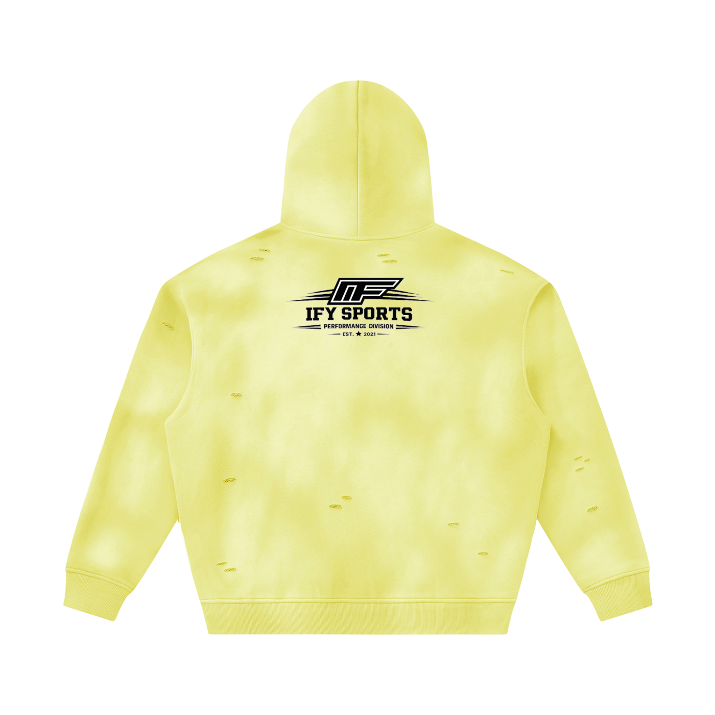 Unisex Sunfade Frayed Fleece Hoodie