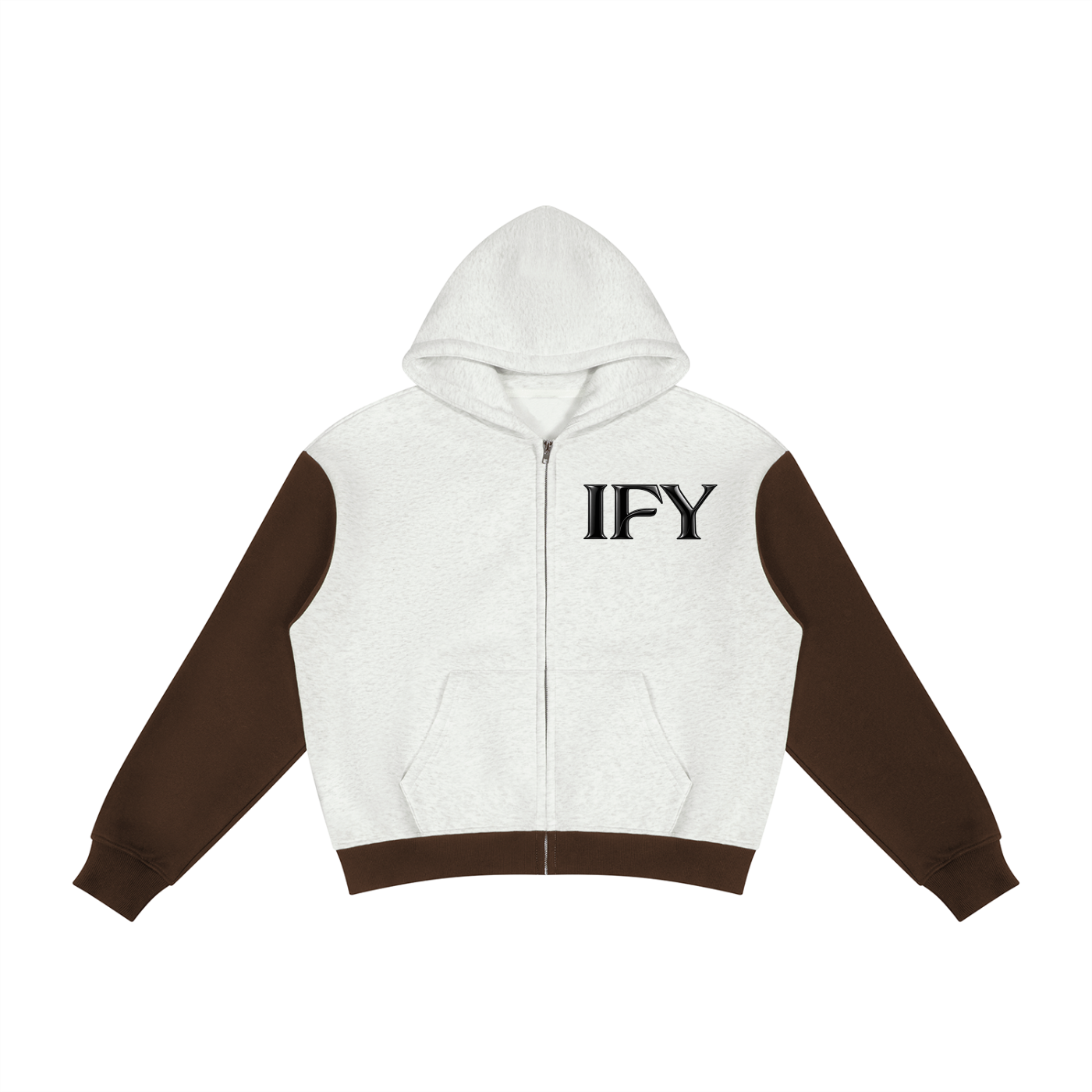 Unisex Color Block Fleece Full Zip Hoodie