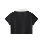 Elevate Your Style with Our Cropped Jersey with Contrast Collar