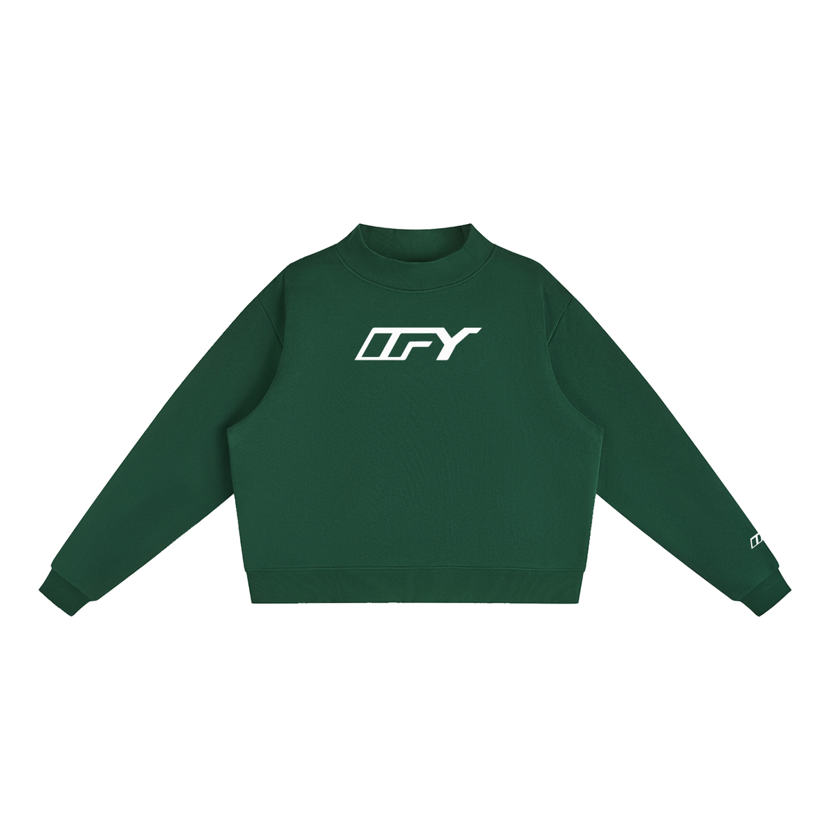 Essential Fleece Mock-Neck Crew Sweatshirt