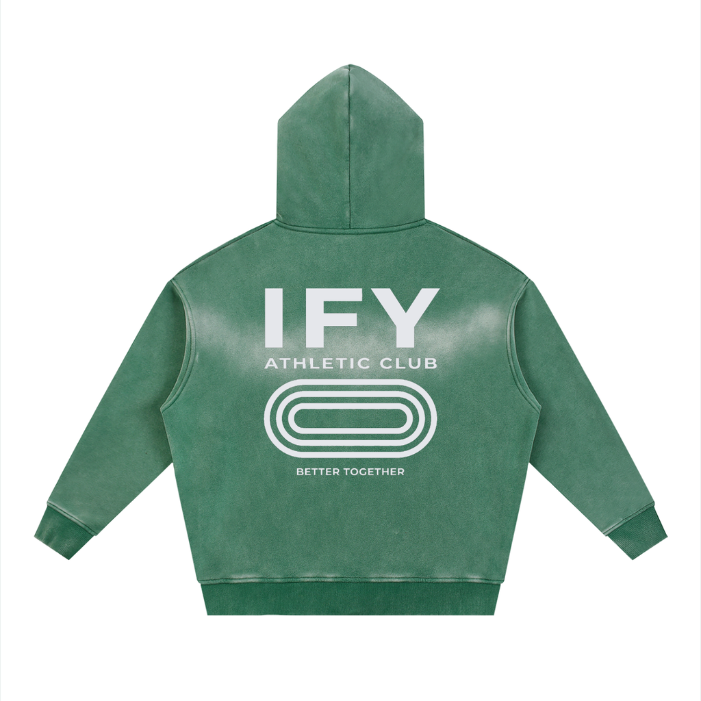 Sunfade Two-way Zipper Boxy Fleece Hoodie