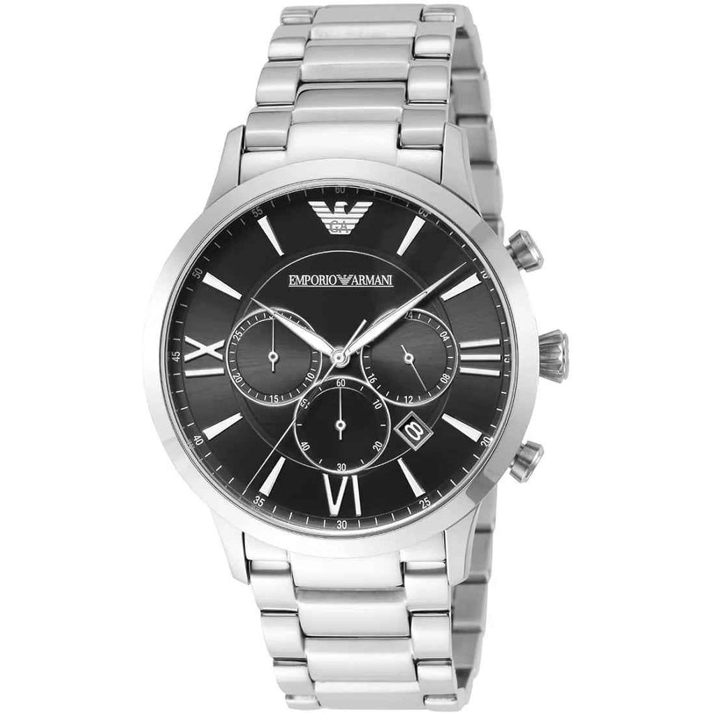 Emporio Armani AR11208 Giovanni Men's Silver & Black Watch