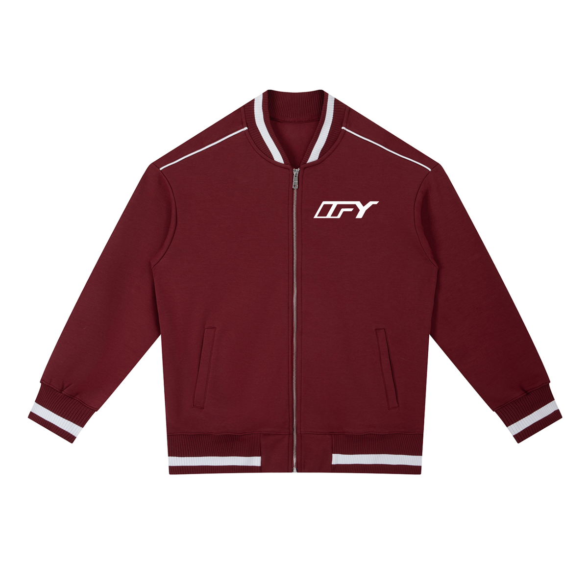 Contrast Piping Zip Bomber Jacket