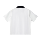 Contrast Collar Striped Soccer Jersey