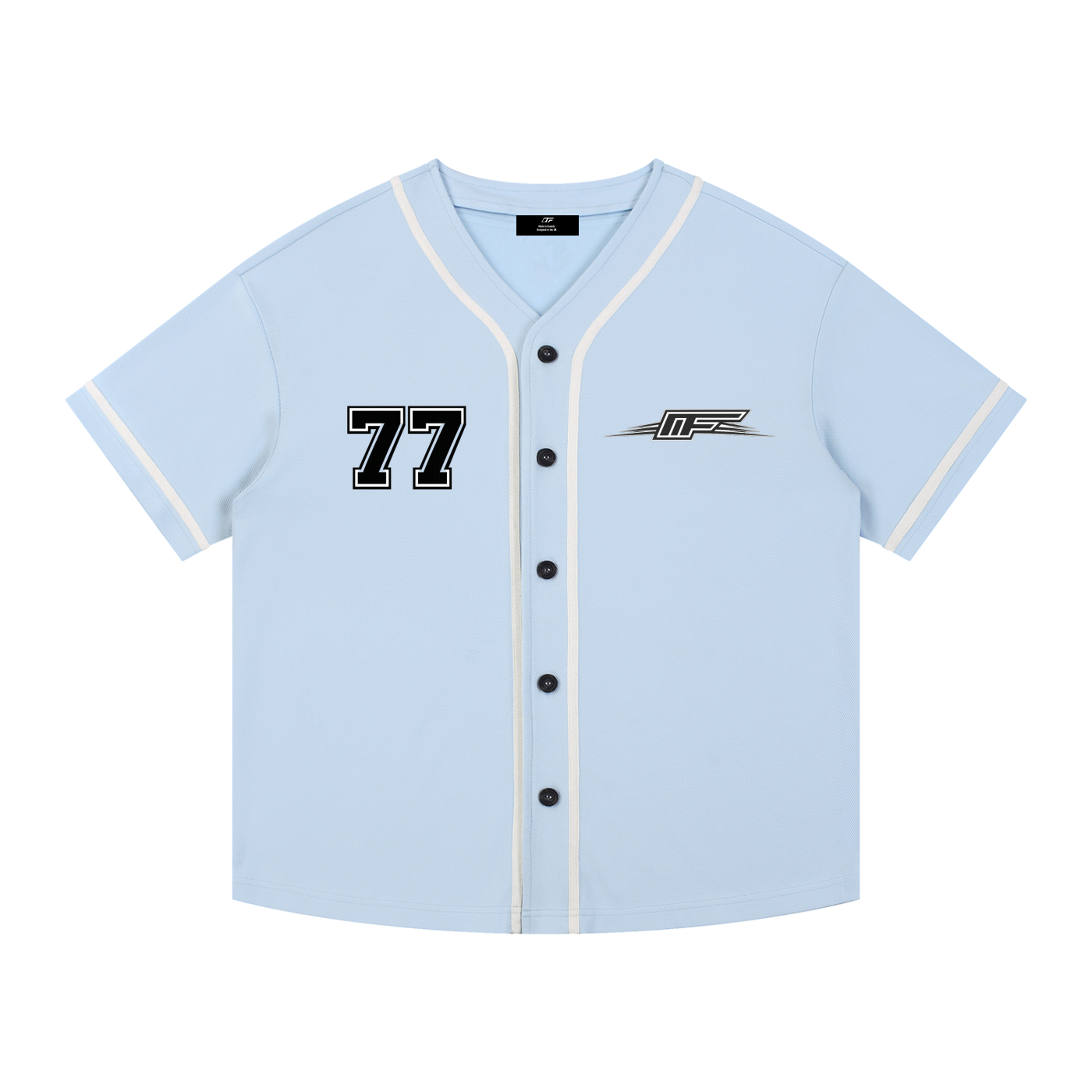 Contrast Piped Button-Up Jersey