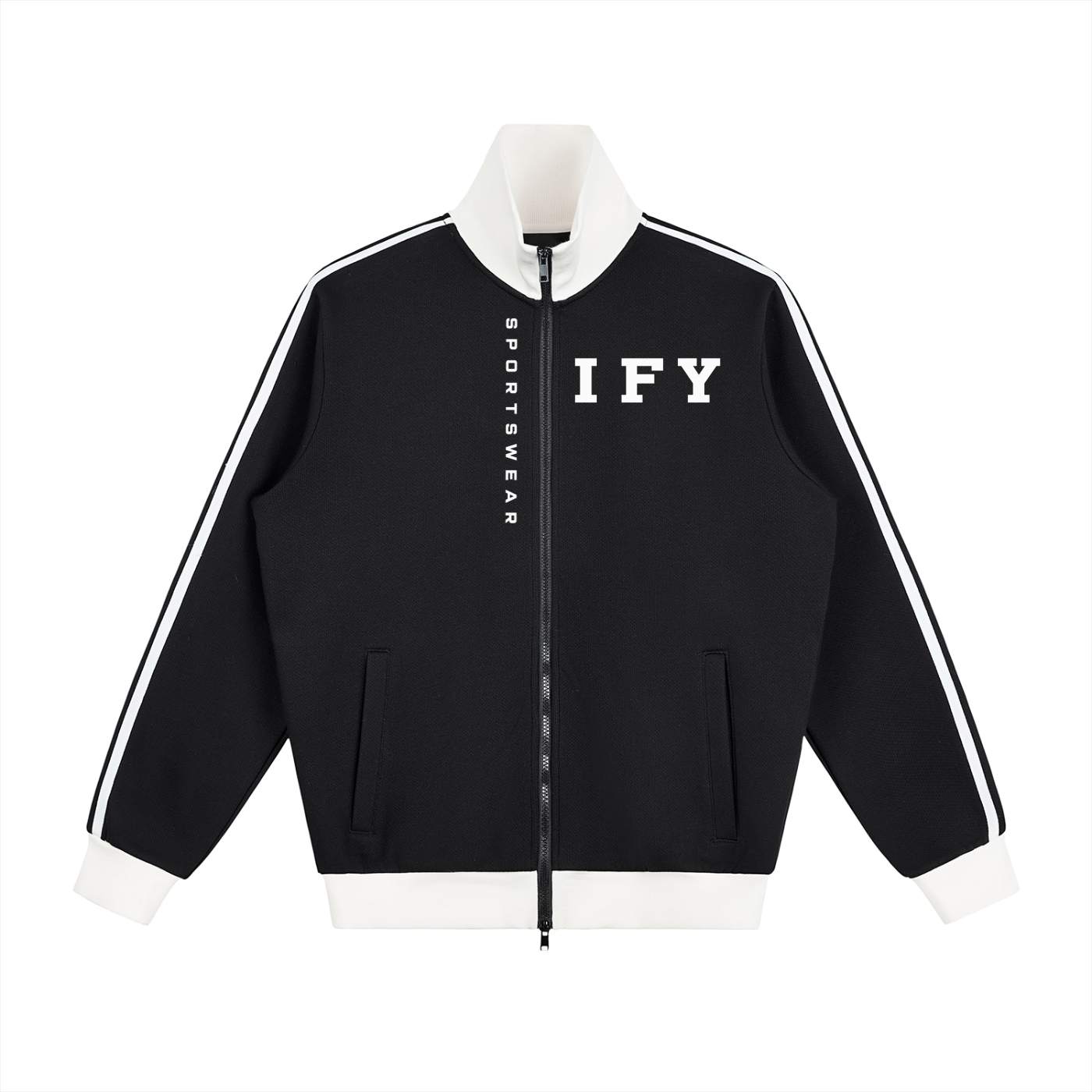 Contrast Side Stripe Fleece Track Jacket