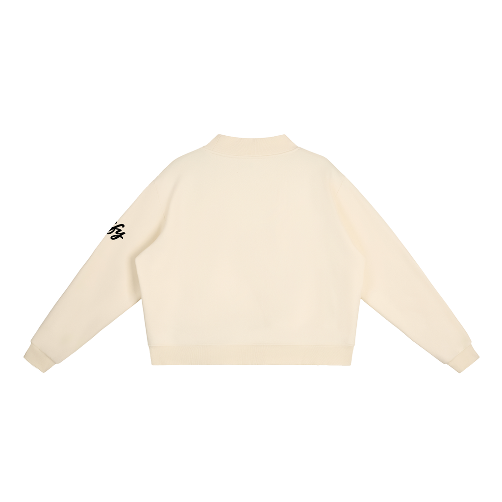 Oversized Mock-Neck Fleece Sweatshirt