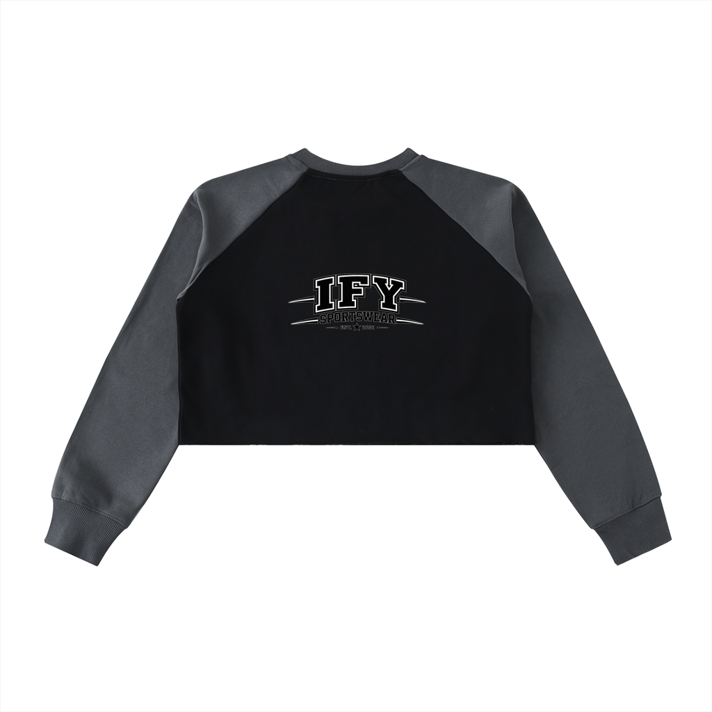 Elevate Your Style with Our Color-Block Crop Sweatshirt
