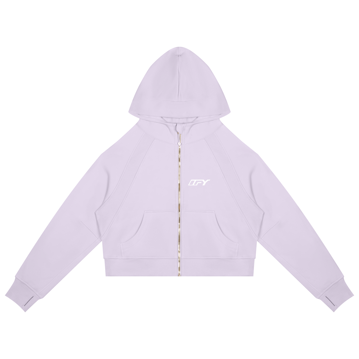 Cropped Zip-Through Hoodie