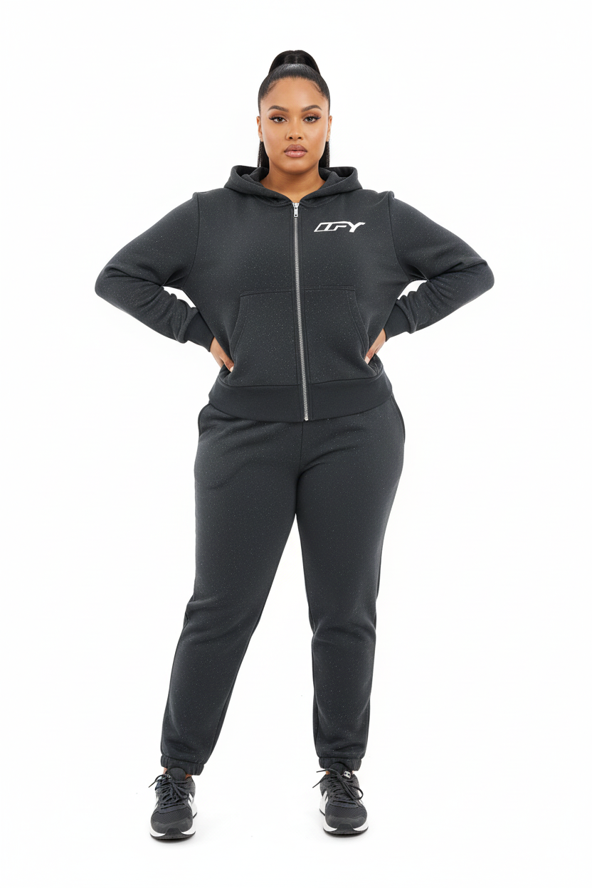 Women's Sparkles Fleece Full Zip Hoodie