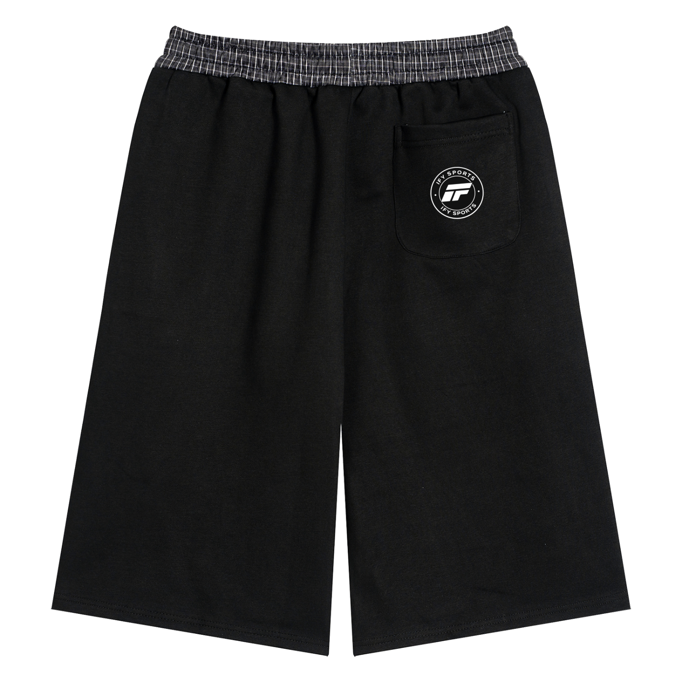 Unisex Plaid Waistband Shorts