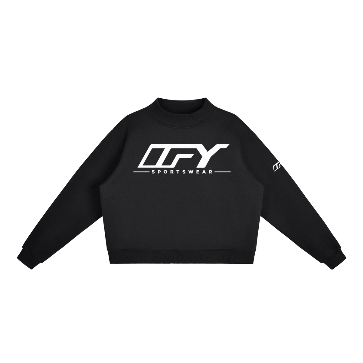 Essential Fleece Mock-Neck Crew Sweatshirt