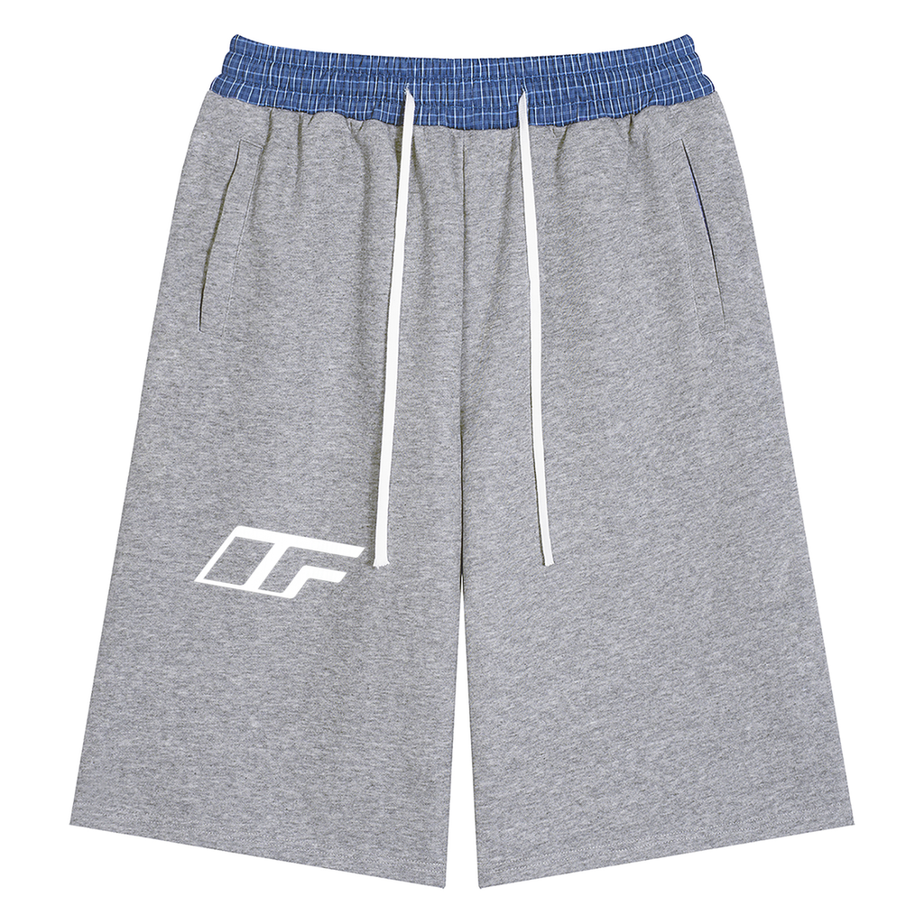 Unisex Plaid Waistband Shorts