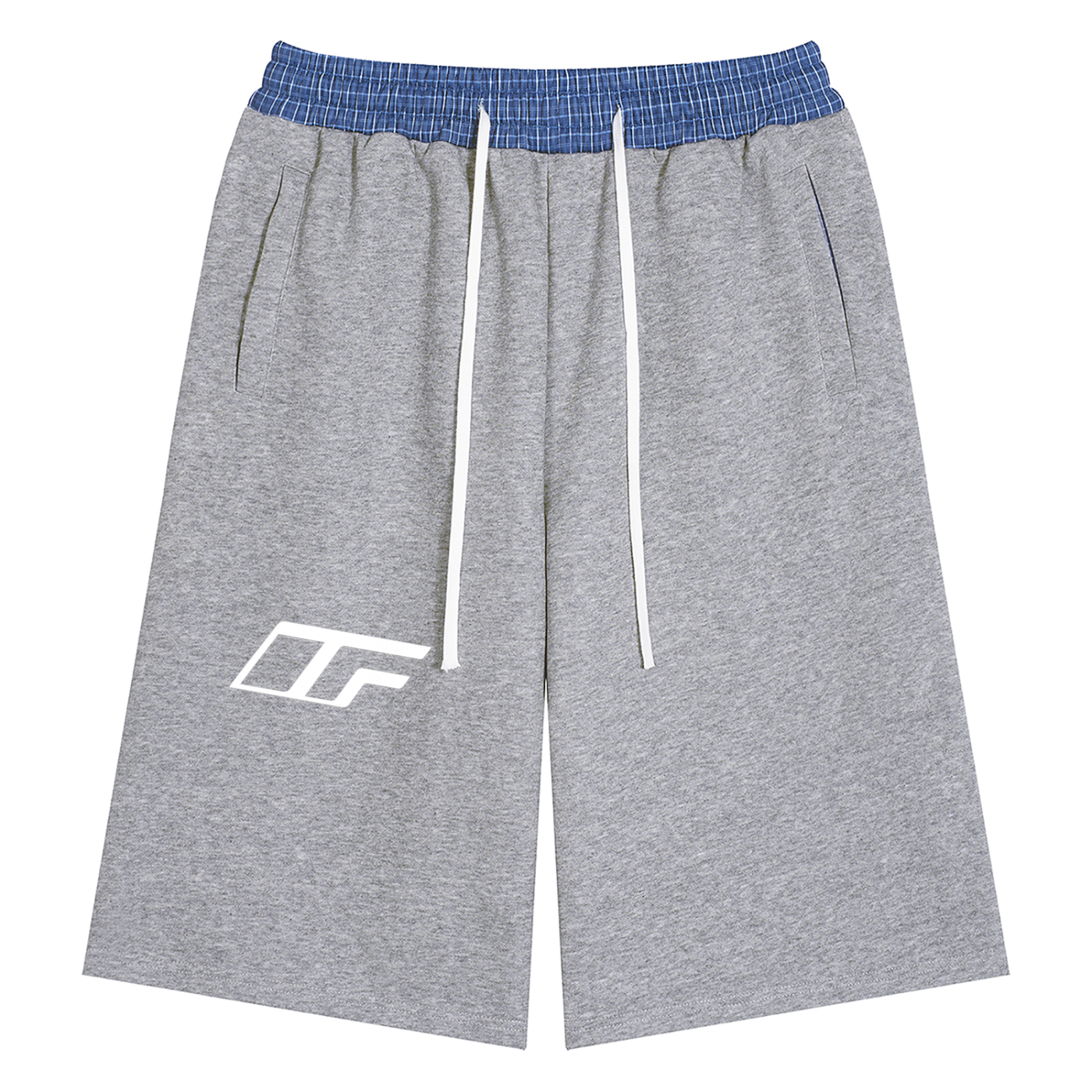 Unisex Plaid Waistband Shorts