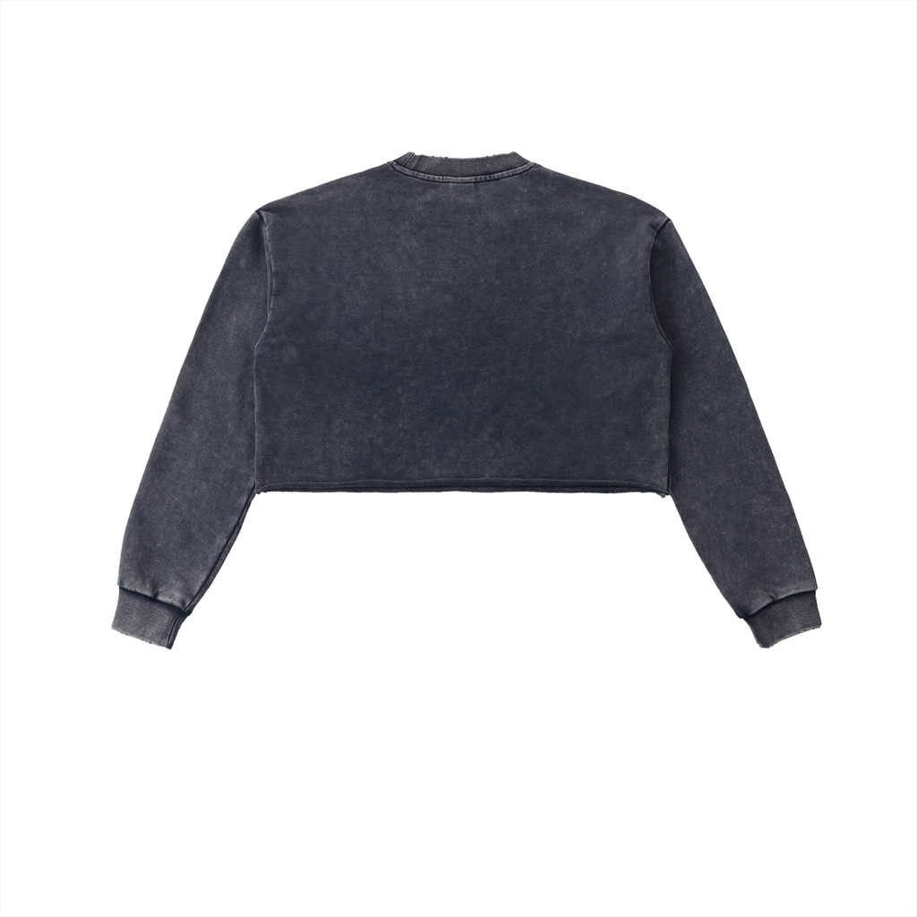 Chic Snow Washed Cropped Sweatshirt for Women - Effortless Style Meets Comfort
