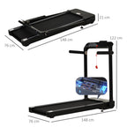 Folding Treadmill, 1.85HP Installation-Free Walking Jogging Running Machine, 12KM/H With 12 Pre-Programs And LED Display For Home Gym Office - IFY Sports