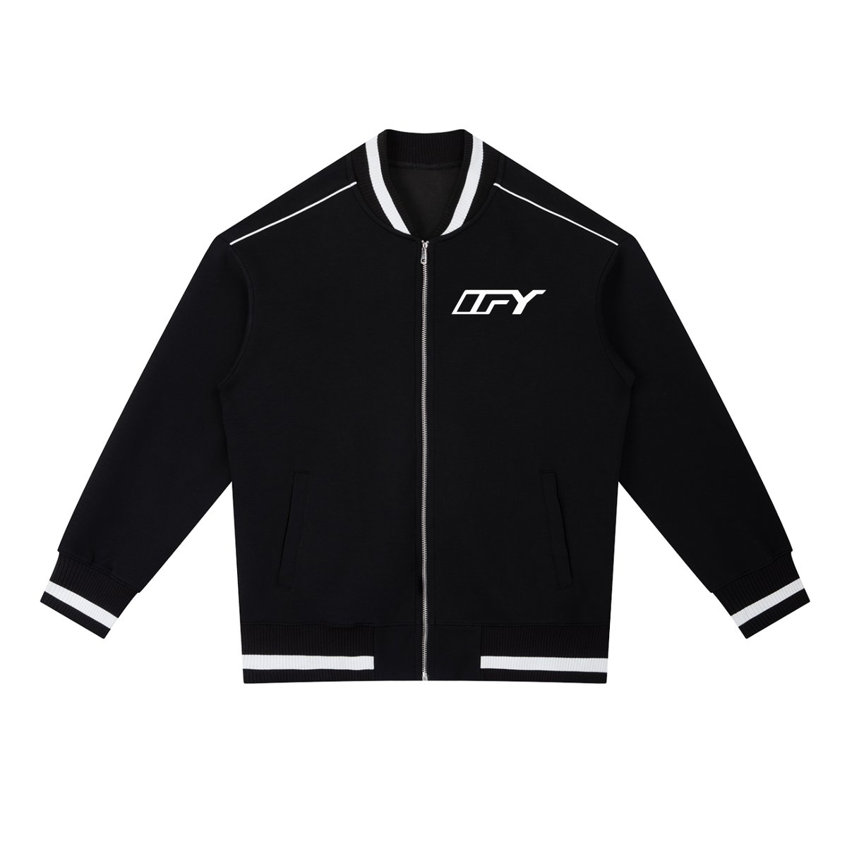 Contrast Piping Zip Bomber Jacket