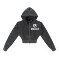 Cropped Fleece Hoodie - Vintage Washed Gym Hoodie | BRACE