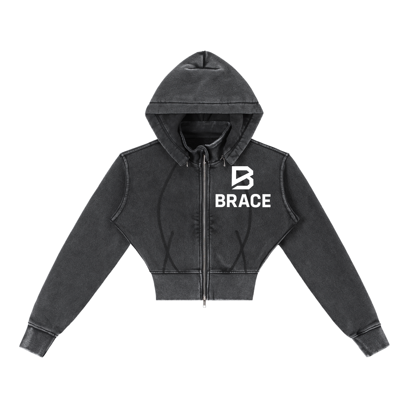 Cropped Fleece Hoodie - Vintage Washed Gym Hoodie | BRACE