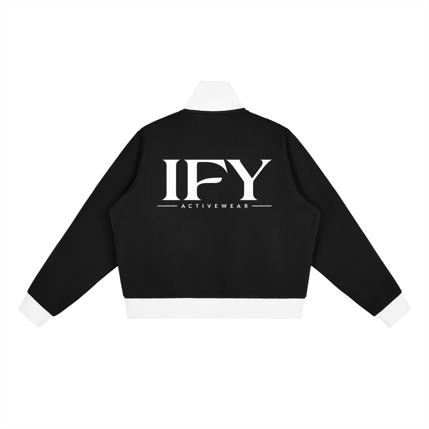 Contrast Side Stripe Fleece Cropped Track Jacket