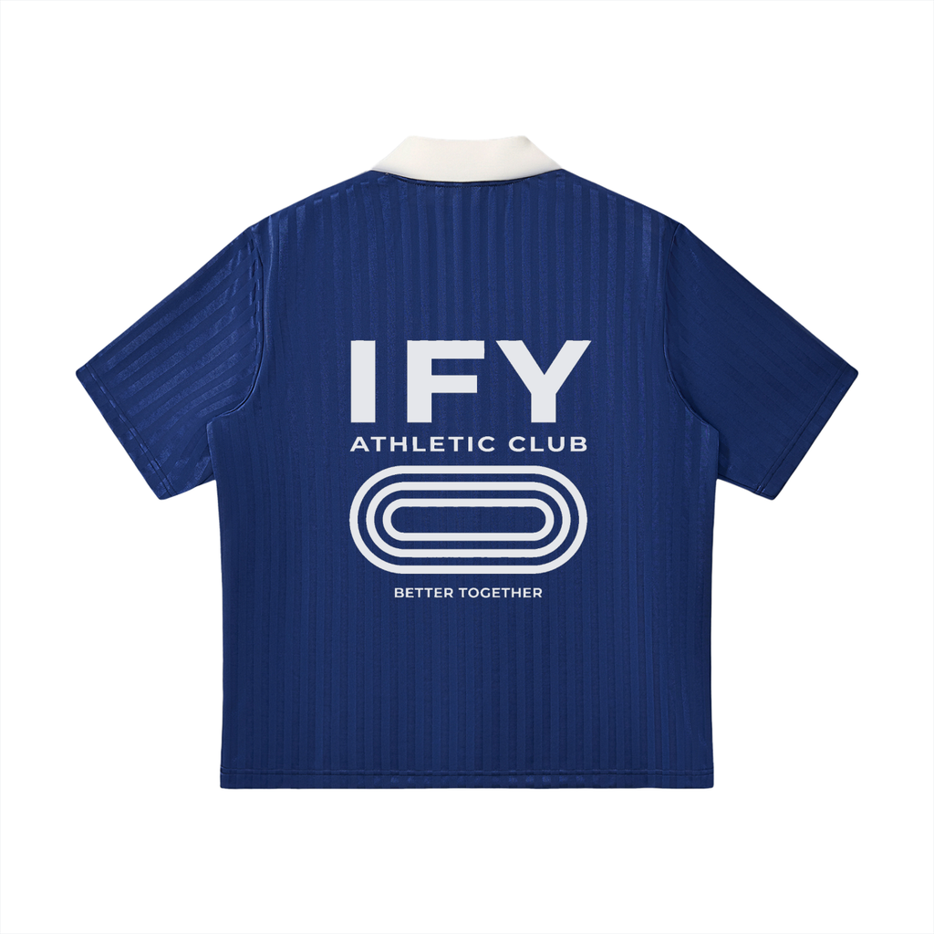 Contrast Collar Striped Soccer Jersey
