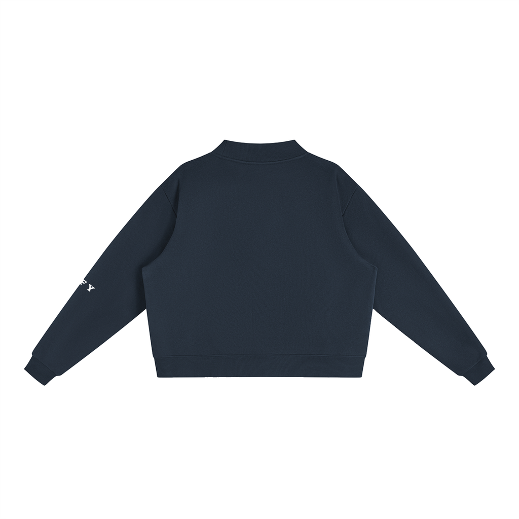 Essential Fleece Mock-Neck Crew Sweatshirt