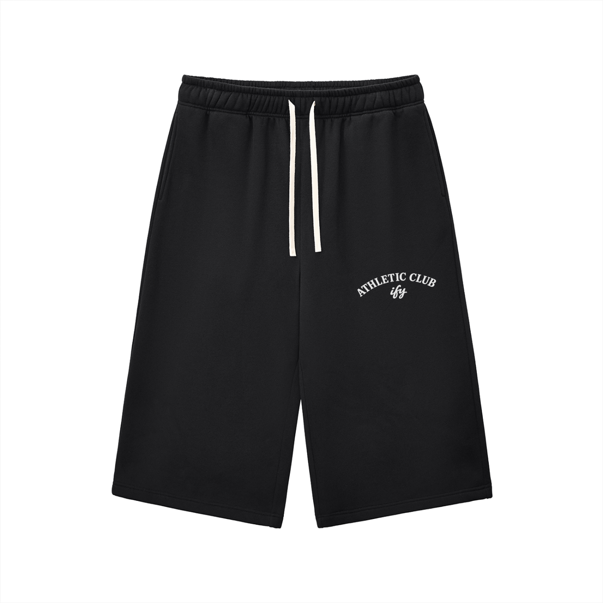 Relaxed Drawstring Three-Quarter Sweatpants