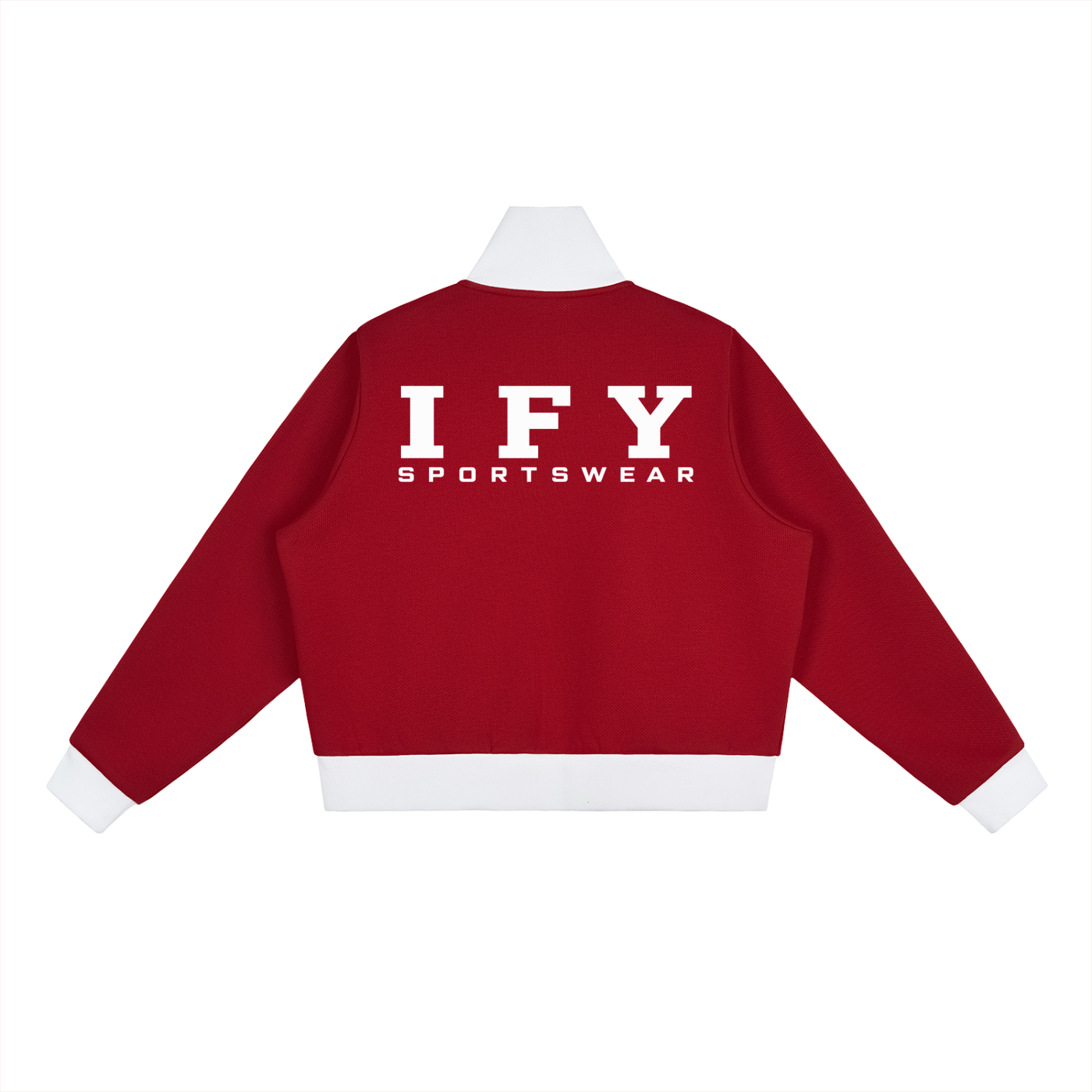 Contrast Side Stripe Fleece Cropped Track Jacket