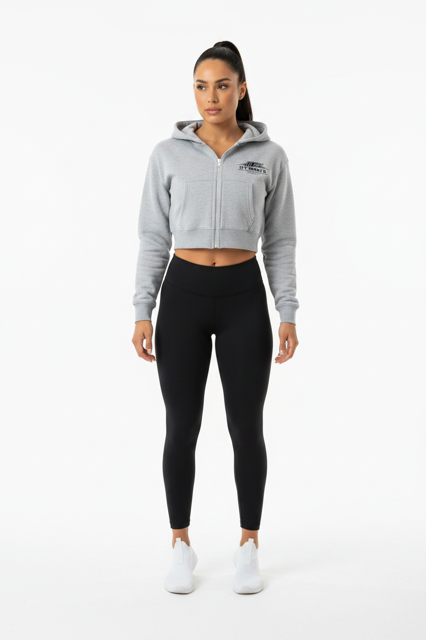 Cropped Zip-Up Hoodie for Women – Elevate Your Everyday Style