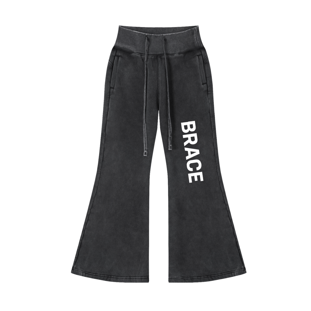 Flared Fleece Pants - Vintage Washed Gym Sweatpants | BRACE