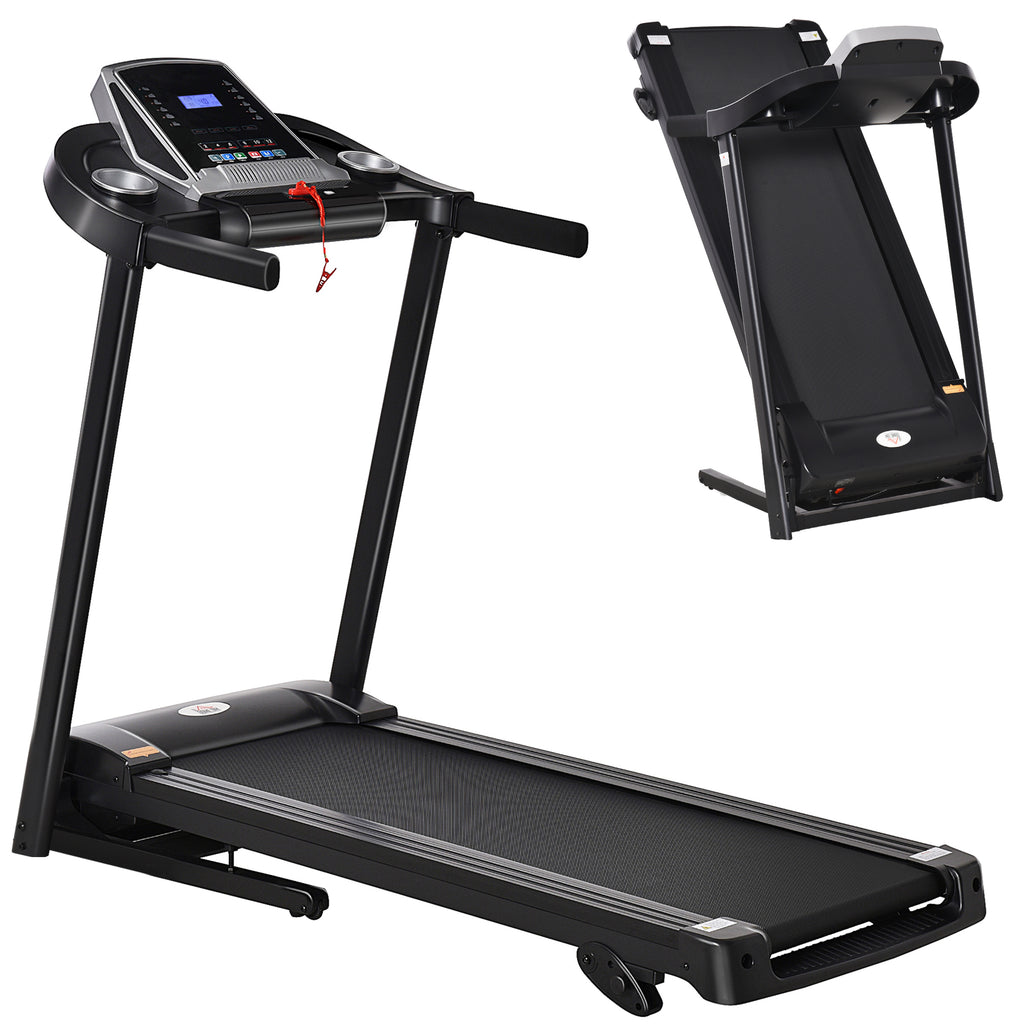 Folding Treadmill, 2.0HP Incline Treadmill Running Machine, 12.8 Km/h, With LED Display, Manual Incline, 12 Preset Programs, Drink & Phone Holder For Home Gym Fitness - IFY Sports