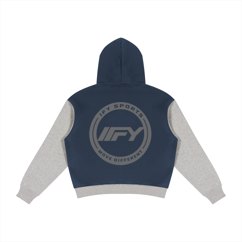 Unisex Colour-Block Fleece Full-Zip Hoodie