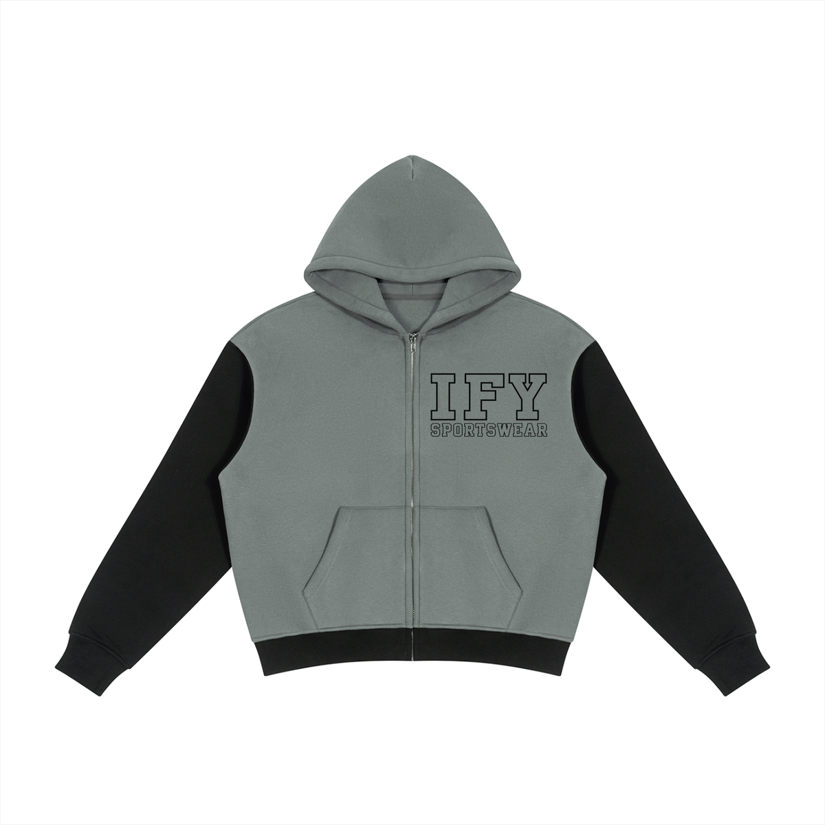 Unisex Colour-Block Fleece Full-Zip Hoodie